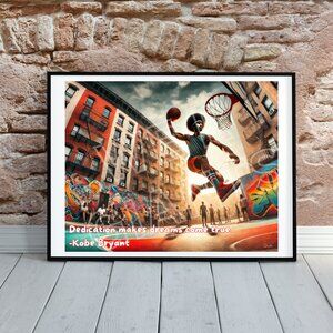 HOOP DREAMS COLLECTION 20"x16" Art Print (Dedication makes dreams come true)